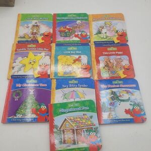 (10) Sesame Street READ ALONG WITH ELMO Mini Board Books - NURSERY RHYMES